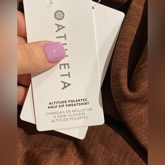ATHLETA Altitude Polartec Half Zip Sweatshirt // Mahogany Heather - Picture 12 of 15